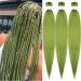 Seaweed Green Pre Stretched Braiding Hair Kanekalong Braiding Hair Prestretched Box Braids Human Hair 26Inch Pack of 3 SeaweedGreen