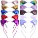 ZOCONE Cat Ears Hair Accessories 10 Pieces Glitter Cat Ears Headband Hair Band with Ears Headband Cat Ears for Women and Girls Party and Everyday Decoration