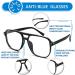 Feizedy Retro Blue Light Filter Glasses for Women & Men - 70s 80s Style PC Gaming Glasses - B2866 Black 54mm - Buy Online on GoSupps.com