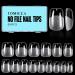 TOMICCA 510 Pieces Artificial Nail Tips Ultra Short Squoval Gel Tips for Gel Nails Nail Tips False Nail Semi-Matte Tips for Nails Full Cover Nail Tips for Nail Salons and DIY Nail Art - 15 Sizes Squoval Ultra Short