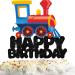 Train Happy Birthday Cake Topper Decorations with Multicolored Train for Birthday Theme Baby Shower Party Decor Supplies