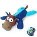 Iokheira dog toys tug-of-tug-up dog toys squeaking with wrinkle paper filled dog play stuff for large medium and small dogs blue-brown beef