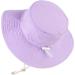 LANGZHEN Baby Girls Sun Protection Hat - Adjustable Wide Brim Toddler Kids Hat with Chin Strap, Light Purple 6-12 Months - Buy Online on GoSupps.com