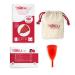 Sileu menstrual cup sports - yoga swimming pilates running - best alternative to tampons and women's bandages - made from medical silicone environmentally friendly - size L red