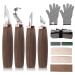 Wood Carving Tools Pack of 11- Includes Black Walnut Handle Wood Carving Knife Whittling Knife Hook Knife Polishing Compound Sharpening Stone Cut Resistant Gloves Wood Carving Kit for Beginners. 11PCS