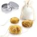 tom&pat Menstrual Sponge with String Alternative to Soft Tampon and Menstrual disc - DERMATEST: Very Good with Travel Change case Natural Sponge Washable & Reusable (Size M / 3 x 5-7 cm)