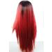 Buy Long Straight Synthetic Wig - Heat Resistant 66cm Red with Black Roots | Natural Look Hair - Buy Online on GoSupps.com