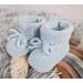 Royal Icon Baby Booties 0-3 Months | Knitted Bow Baby Boots for Newborn Boys and Girls | Warm & Safe Baby Slippers | White Blue Ri359 - Buy Online on GoSupps.com