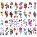 Flower and Butterfly Temporary Tattoos - 64 Sheets for Women and Girls | Arm, Hand, Face, Finger Adhesive Stickers - Buy Online on GoSupps.com