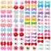 100 Pieces Dog Bows Cute Dog Puppy Hair Bows Multicolor Girl Dog Accessories Small Dog Hair Bows Bowknot Puppy Bows with Strong Rubber Bands and Rhinestone Pearls for Pet Hair Grooming Accessories
