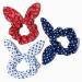 Red, White & Printed Bow Hair Scrunchies - 4th July Hair Accessories for Girls | Blue - Buy Online on GoSupps.com