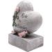 Anosta Heart on Base - Elegant Grave Decoration & Ornament (Grey & Pink Rose) | International Shipping Available - Buy Online on GoSupps.com
