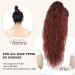 PORSMEER 28 Copper Red Long Beach Wave Ponytail Extension - Auburn Synthetic Hairpiece for Women - Buy Online on GoSupps.com