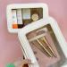 Zoox Clear Cosmetic Bag | Luxurious Jumbo 2-Layer Travel Bag with Viewing Window - Ivory Color - Buy Online on GoSupps.com