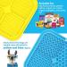 2 Pcs Dog Lick Mat Set with Suction Cups | Slow Feeder Silicone Pad for Dogs and Cats with Spatula - Yellow & Blue - Buy Online on GoSupps.com