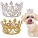 Pet Show 2pcs Small Dog Crown Headband - Birthday Party Hat for Puppies, Cats, Rabbits - Silver Gold Rhinestone Faux Pearl Crown - Wedding Hair Accessories - Buy Online on GoSupps.com