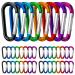 40 StK carabin hooks colorful carabiner key rangers 40 x 4mm carabiner small carabiner set with snap hook for backpack dog leash camping fishing 40stk carabiner hooks colorful