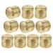 Gatuida Braces 10pcs Boxes Smoker Tool Moxibustion Tool Copper Hyperthermia Metal Stand 3.5X3.5cm Golden