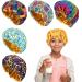 6 Pieces Kids Bonnet Kids Sleeping Hat Satin Cap Adjustable Sleeping Cap Child Night Hats African Print Cap for Natural Hair Teens (Child Size) 6 Count (Pack of 1)