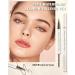 Eyebrow Pen Tinted Brow Gel-2Pcs 2-in-1 Brown Liquid Brow Glue & Microblading Eyebrow Eyeliner Pencil Fast Sculpt Fill in Eyebrows Long Lasting Waterproof Makeup Pen Eyebrow Filler for Women-02# 2pcs Brown - Buy Online on GoSupps.com