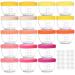 Youngever 18 Sets 120ML Baby Food Storage Re-usable Baby Food Containers with Lids 9 Bright Pink Colors with Lids Labels