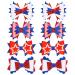 Haakong 8Pcs Fourth of July Accessories 4th of July Hair Clips American Flag Headdress Star Hair Bows Glitter Hair Barrettes Party Dance Hair Barrettes
