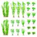 Ctpeng 23 pieces artificial aquarium plants aquarium decoration plastic plants decoration for aquarium (green and white)
