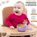 Xabono Baby Plates with Suction | BPA-Free Suction Plates for Easy Feeding | Washable Bowls with Silicone Spoon | Purple Design for First Baby Foods - Buy Online on GoSupps.com