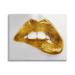 Stupell Industries Modern Yellow Fashion Lip Bite Glam Feminine Photography Designed by Sarah McGuire Canvas Wall Art 48 x 36 Silver 48x36 Silver