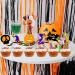 iUgeeo 24 pcs Halloween Cupcake Toppers Pumpkin Ghost Skeleton Witch Hat Grim Reaper Halloween Party Cake Topper Muffin Decoration Party Supply Orange&black - Buy Online on GoSupps.com