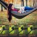Portable Camping Hammock with Net | Lightweight Parachute Nylon Hammock for Backpacking, Beach, Patio | Includes Tree Straps and Carabiners | Black & Grey - Buy Online on GoSupps.com
