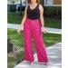 Vetinee High Waisted Wide Leg Dress Pants for Women - Magenta, Size L | Business Office Trousers with Pockets - Buy Online on GoSupps.com