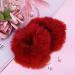 PROUSKY 2 Pieces Plush Faux Rabbit Fur Hair Ties Furling Pompoms Artificial Fur Hair Bobbles Elastic Hair Band Rope Wristband Ponytail Accessories (Wine red) - Buy Online on GoSupps.com