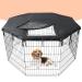 Dog Pen Cover For 24 Inch, 8 Panel Metal Dog Playpen | Dog Playpen Cover w/ Luggage-grade Fabric & Easy Access Door | Pet Playpen Cover For Sun & Rain