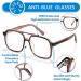 FEISEDY Aviator Blue Light Blocking Glasses - Oversized Square Fake Nerd Clear Computer Glasses TR Frame B0158 - Transparent Coffee 53mm - Buy Online on GoSupps.com