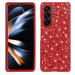 Tivenfezk nadoli glitter shell for samsung galaxy z fold 5 red glossy sparkling bling galvanisian frame ultra -small shockproof back pocket cell phone case protective cover