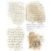 Script Pieces Overlay Rice Paper  8 x 10.5 inch - 6 x Different Printed Mulberry Paper Images 30gsm Visible Fibres for Decoupage Crafts Mixed Media Collage Art - Buy Online on GoSupps.com