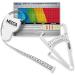 Body Fat Caliper and Measuring Tape for Body - Skinfold Calipers and Body Fat Tape Measure Tool for Accurately Measuring BMI Skin Fold Fitness and Weight-Loss - New Upgraded Design (White)