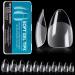 Noverlife 550PCS Short Almond Soft Gel Nail Tips Clear 9 Sizes Full Cover Half Matte Almond Shape Fake Nail Tips Thin False Nails with Case Soak off Nail Extensions for DIY Nail Salon Manicure Design Gel Almond Short ...