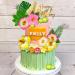25 PCS Flower Cake Topper Hawaiian Cake Decorations with Palm Leaves Hibiscus Flowers Balls for Hawaii Aloha Jungle Summer Theme Wedding Birthday Baby Shower (Multicolour) - Buy Online on GoSupps.com