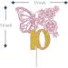 Tenhaisi Pink & Gold 3D Butterfly Flower Sign 10 Cake Topper - Happy 10th Birthday/Anniversary Party Decoration 3D Cake Topper- Girls 10th Birthday Party Supplies - Buy Online on GoSupps.com