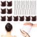 Hair Nets for Buns  20Pcs Hair Bun Nets Brown with 20Pcs U Shaped Hair Pins for Buns  Hair Bun Net Set Elastic Edge Mesh Invisible Ballet Hair Net for Girls Women