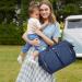 Pomelo Best Diaper Bag - Waterproof Diaper Pad 2 Stroller Hooks Adjustable Shoulder Strap - Multifunctional Travel Bag in Dark Blue - Buy Online on GoSupps.com
