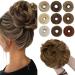 SEGO Hairpiece with elastic band Large bun hairpieces hair tie with hair extensions ponytail braid for women (55 G) coffee brown