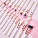 Jessup 20 PCS Makeup Brush Set - Foundation, Blending, Blush, Concealer, Eye Shadow, Lip - Synthetic Fiber Bristles - Wooden Handle - White - T225 - Rose Gold & Pearl White - Buy Online on GoSupps.com