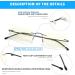 Titanium Rimless Reading Glasses - Blue Light & UV Blocking Ultralight Frameless Spring Hinge - 2 Pairs (Gunmetal/Silver +1.5) - Stylish & Functional for Men & Women - Buy Online on GoSupps.com