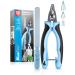 Bluepet Krallensch n Small professional claw scissors for small dogs cats and small animals - more comfort thanks to angled cutting head - including nail file size S -M small to medium claws