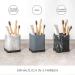 ZCCZ Bathroom Accessory - Elegant Toothbrush Holder in Black Marble Look | Square Tooth Cleaning Cup for Electric Toothbrushes & Cosmetics - Buy Online on GoSupps.com