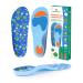 Over-Pronation Orthotic Insoles Plantar Fasciitis Arch Support Inserts for Foot Pain Relief Thin Shoe Insoles for Flat Feet Women Men Everyday Use Insoles for Walking Standing-L L(Men's 7.5-9 / Women's 8.5-10)--275mm Mixed(blue)shoe Insoles