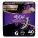 Always Discreet Boutique, Incontinence & Postpartum Pads For Women, Size 6, Extra Heavy Absorbency, Long Length, 40 Count